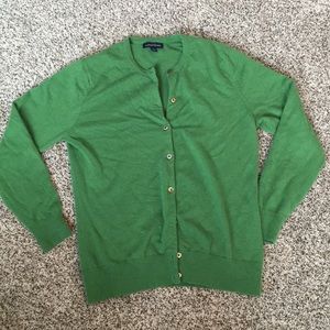 Lands end green cashmere cardigan medium 10-12